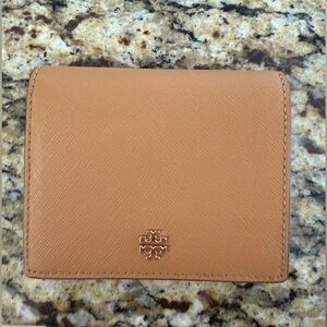 Tory Burch Camel Leather Card Holder